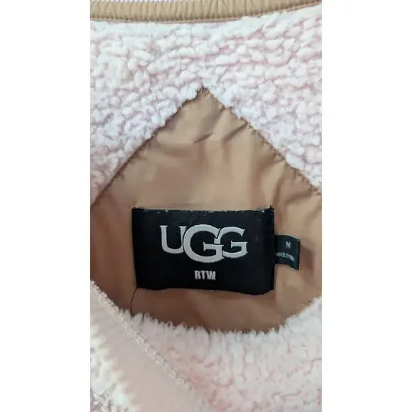 UGG Women’s Niko Sherpa Pullover Fleece Crewneck Sweatshirt Medium - Picture 3 of 5